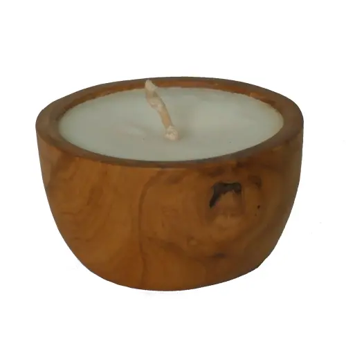 Product image of the product “Wooden tlight, made of teak wood, 8 cm dia, 5 cm Height ”